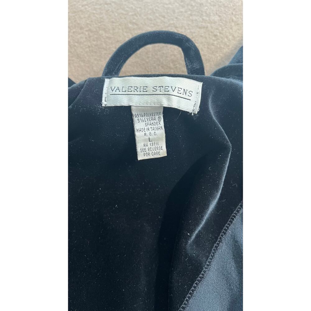 Vintage Valerie Stevens Black Velour Embroidred Roses Maxi Bathrobe Size Large - Picture 5 of 8